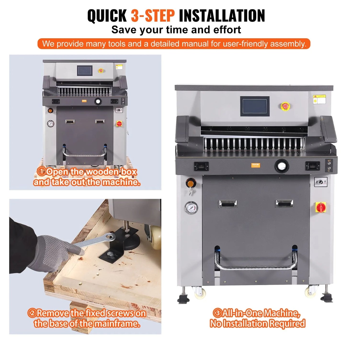 Electric Hydraulic Paper Cutter 660.4 mm Cutting Width 80 mm Thickness 177.8 mm Screen