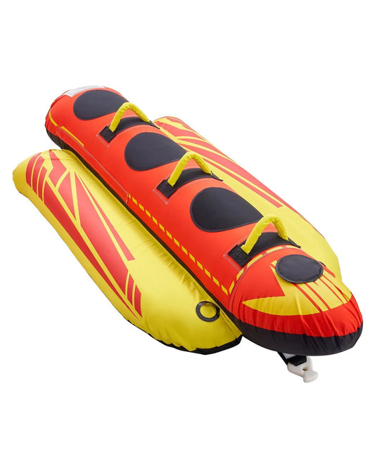 Towable Tubes for Boating, 1-3 Riders Inflatable Boat Tubes and Towables, 510lbs Capacity Hot Dog Water Sport Tube for Boat to Pull - with Full Nylon Cover, Padded Handles & Speed Safety Valve