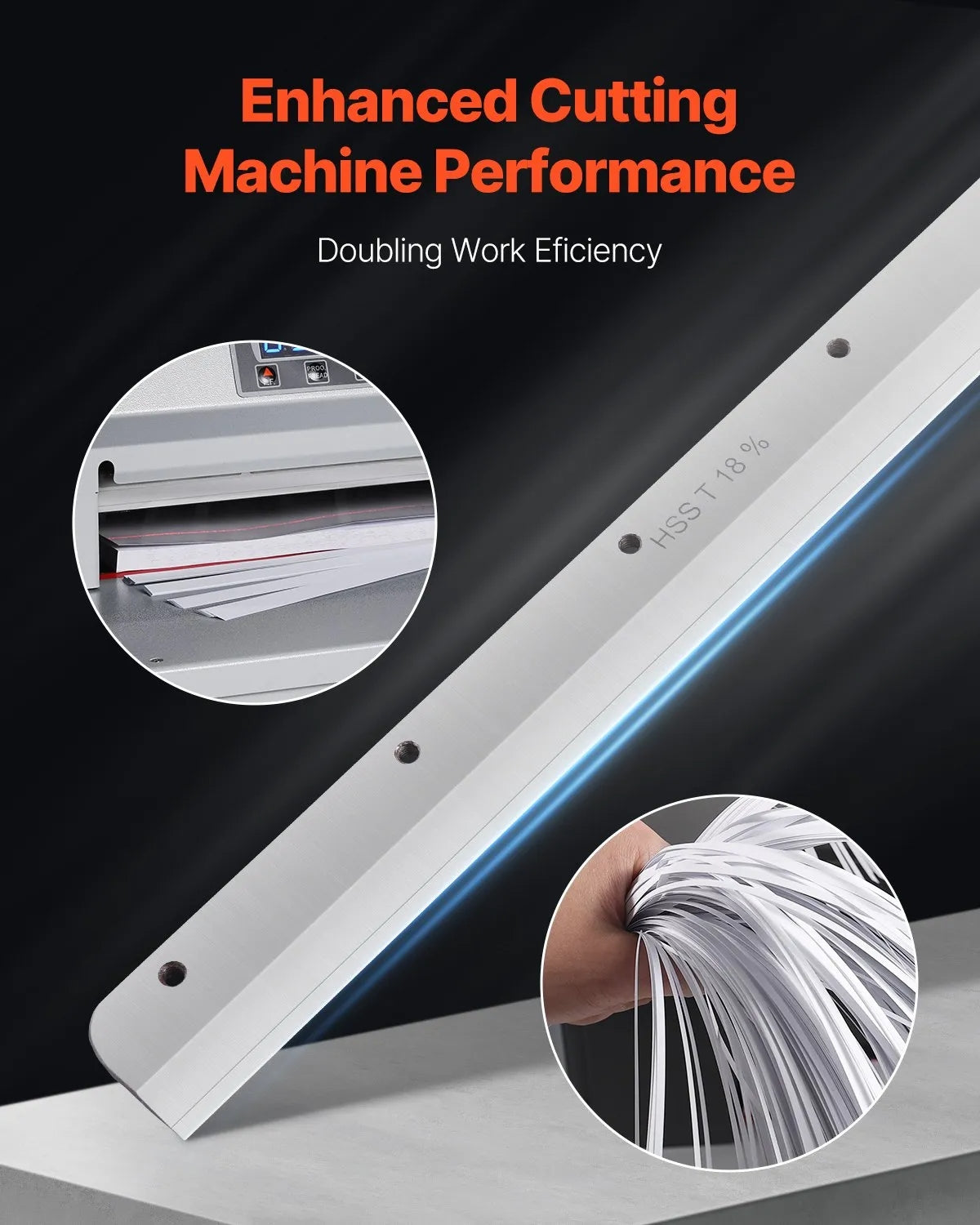 Paper Cutter Blade, Heavy Duty Steel Blade Replacement Suitable for Professional Cutter E330D/E330S, Paper Trimmer Machine Spare Blade,585 x 44 x 6 mm