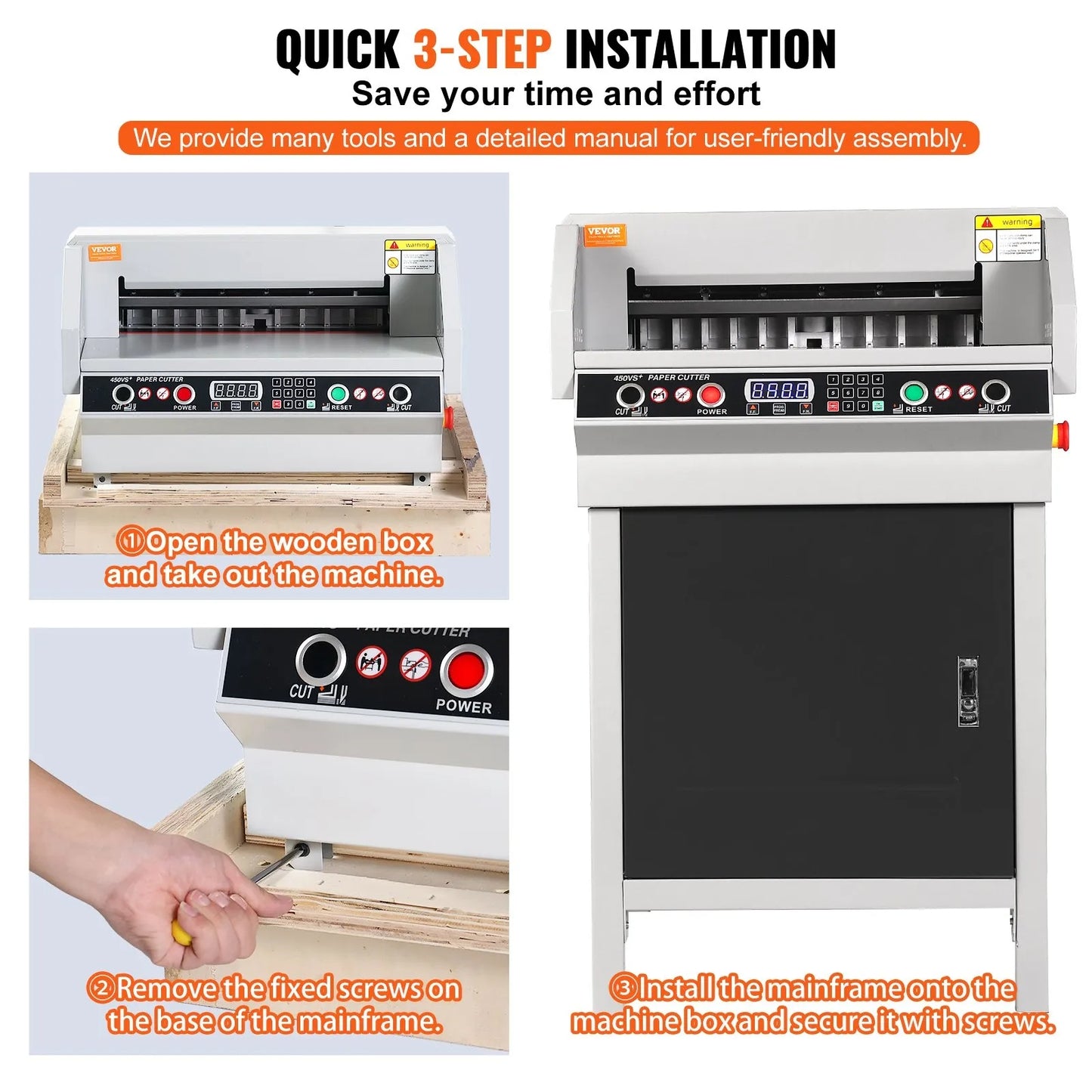 Electric Hydraulic Paper Cutter, Heavy Duty Paper Cutter Machine, 1.57 in / 40 mm Cutting Thickness, 18 in / 457.2 mm Cutting Width, Industrial Paper Trimmer with Button Control