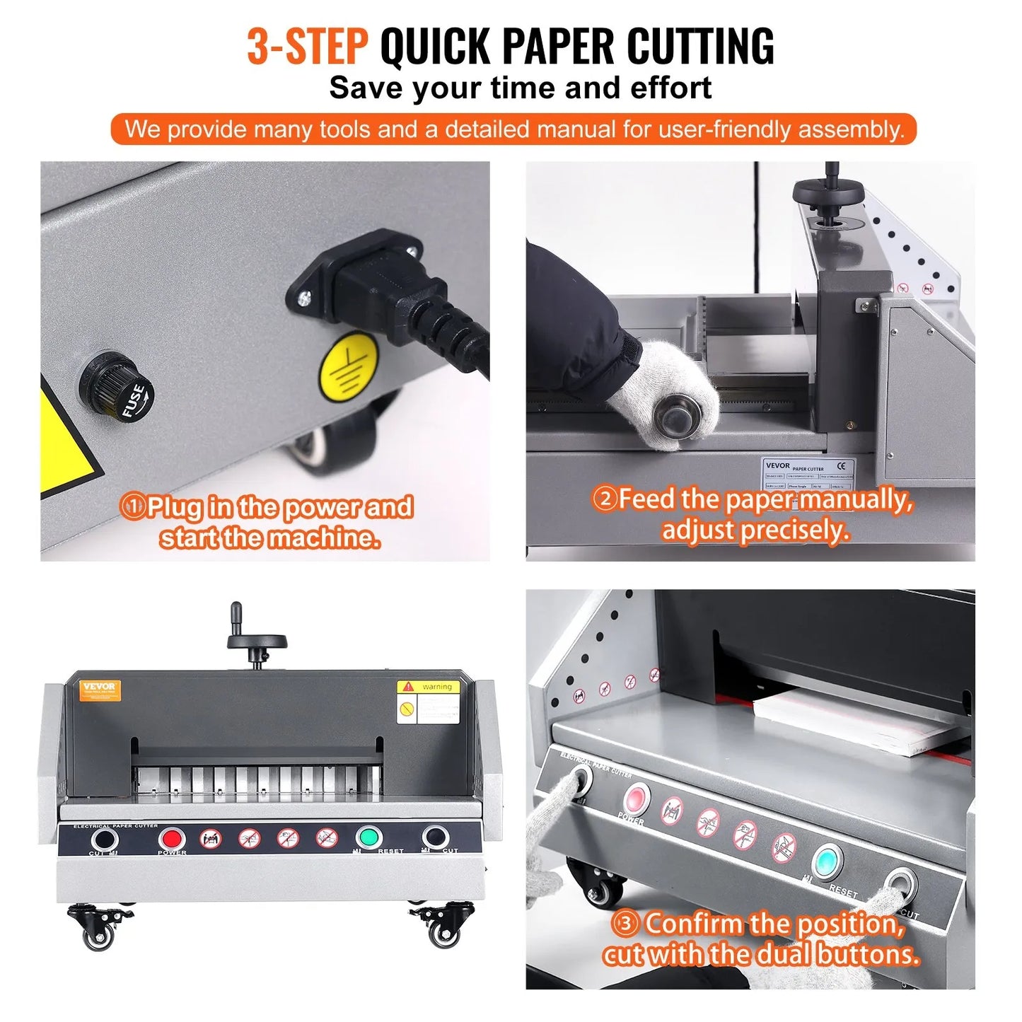 Electric Paper Cutter, 13" /330.2mm Cutting Width, 1.57"/40mm Cutting Thickness, Desktop Paper Cutting Machine with Button Control, Electric Paper Trimmer for Office, School, Printing Plant