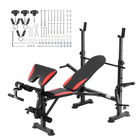 Weight Bench, Multi-Functional Adjustable Weight Bench Press for Full Body Workout, 660lbs Exercise Sit up Bench for Home Gym Strength Training, Flat Bench with Quick Folding & Fast Adjustment