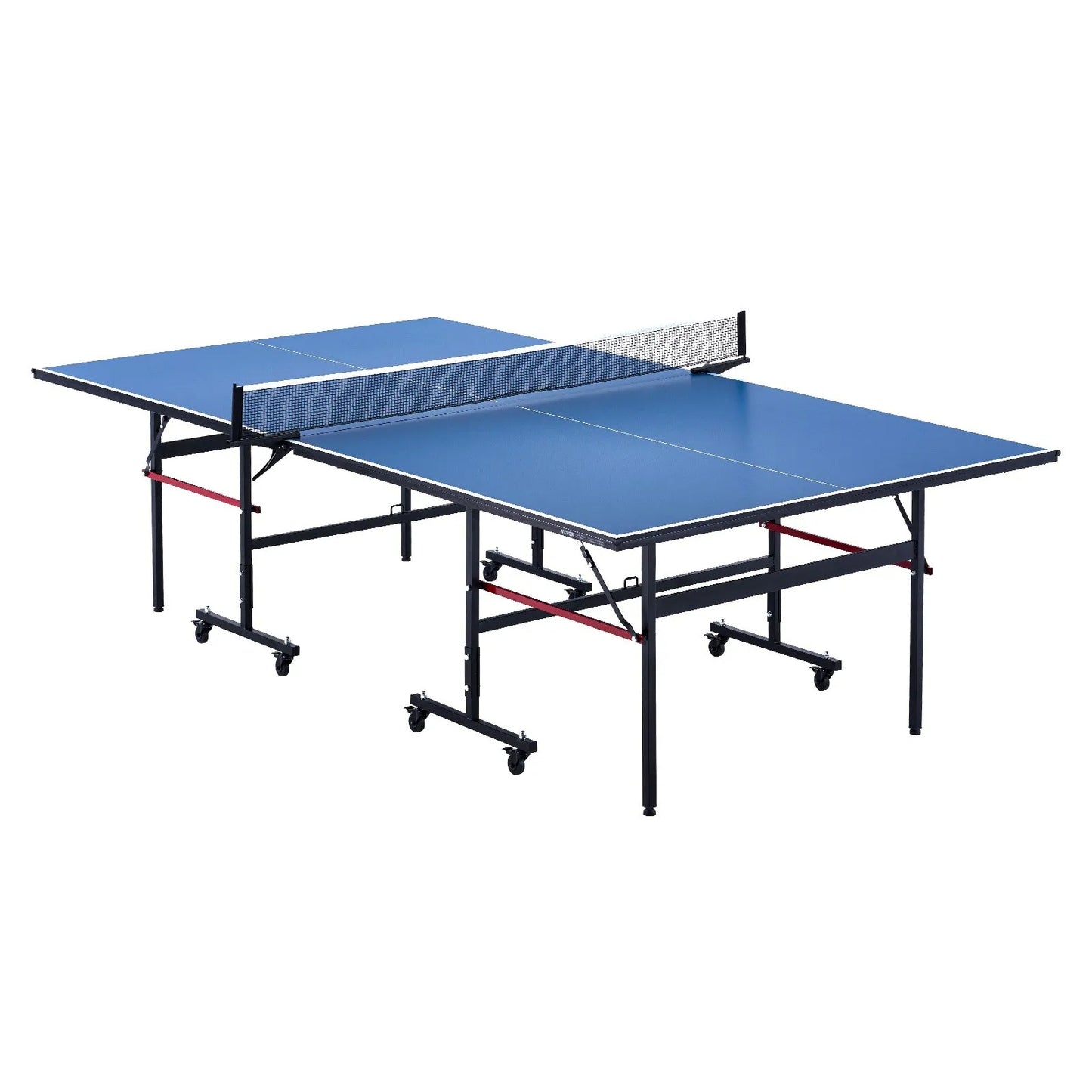 Ping Pong Table, Professional Table Tennis Game, Indoor MDF Portable Table Tennis Table, Foldable Ping Pong Table with Quick Clamp Net and Lockable Wheels, 10 Minute Easy Assembly, 12mm Tabletops