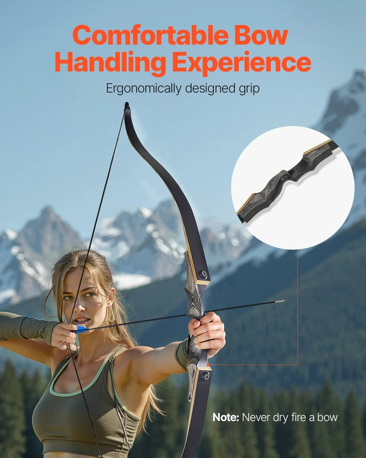 Recurve Bow and Arrows Kit, 60 inch Wooden Takedown Bows, Right Handed Ergonomic Archery Recurve Bow Package, Longbow for Outdoor Target Training Practice Hunting, Beginners to Advanced, 35 lbs
