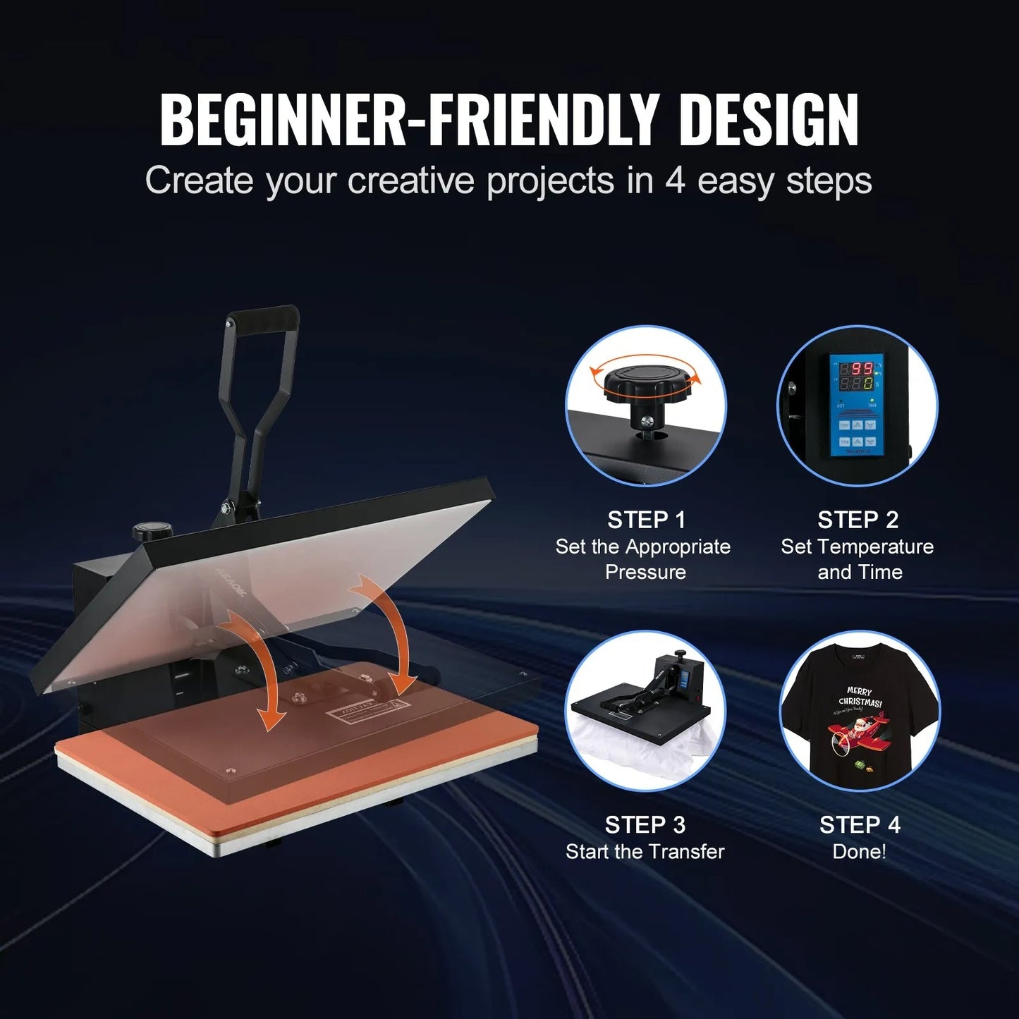 Heat Press Machine 16 x 24 in/40.6 x 61 cm Sublimation Printer Transfer for DIY T-shirt