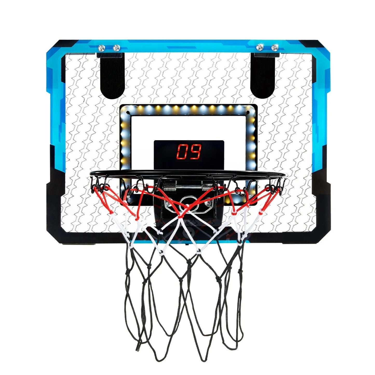 Kids Basketball Hoop, Mini Basketball Goal with Electronic Scoreboard, Over The Door Basketball Hoop with Scoring & Music Accompaniment Functions, LED Light, Indoor Basketball Hoop for Kids 3+