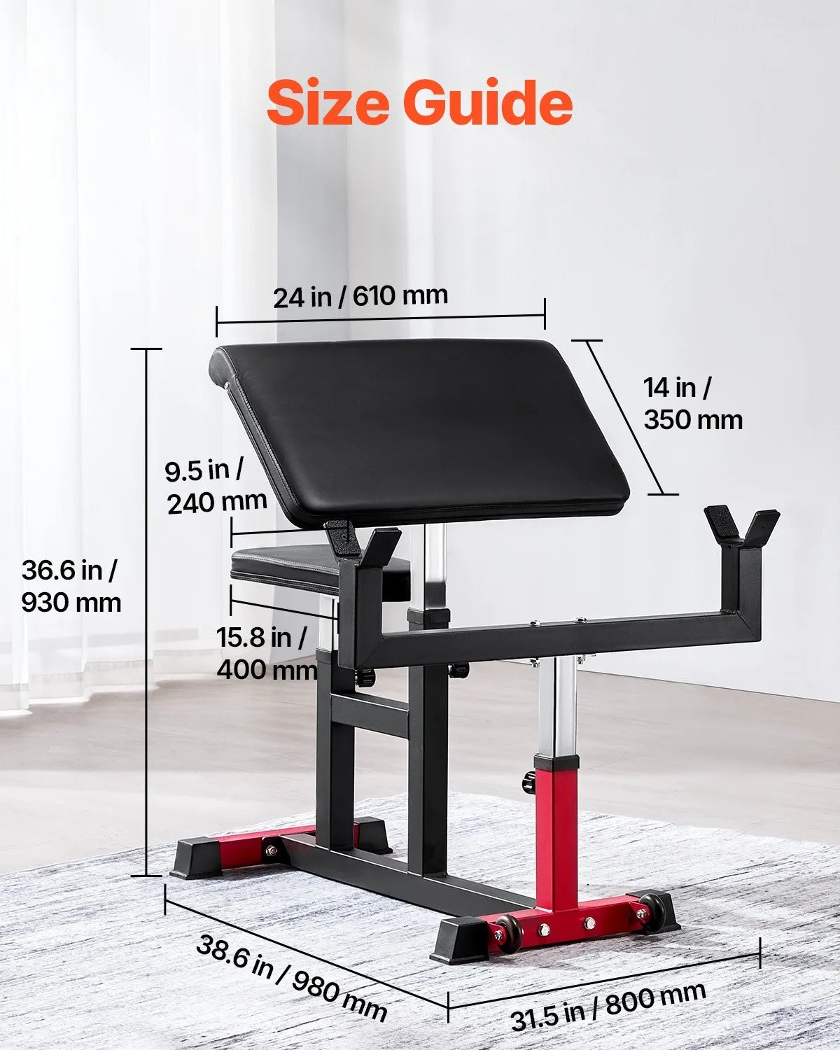 reacher Curl Bench, Strength Training Biceps Machine, Max load 440 LBS Home Gym Equipment, Seated Arm Isolated Barbell Dumbbell Bicep Station, Adjustable Weight Benches for Home Gym