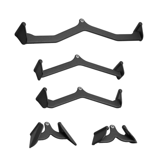 LAT Pulldown Attachments, Cable Machine Rowing T-bar V-bar 5 Set, Tricep Pull Down Bar, Back Strength Training Rubber Coated Handle Grip, Bicep Curl Tricep Lat Pulldown Bar for Home Gym Fitness