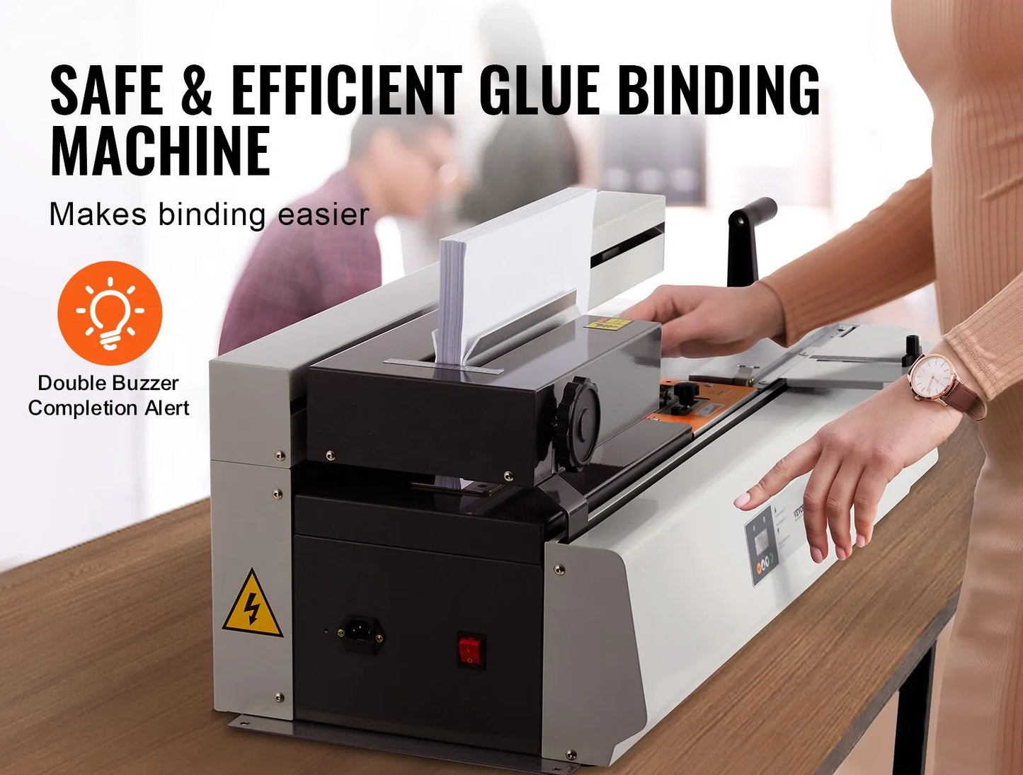 Thermal Binding Machine, 400 Sheets Capacity Hot Glue Binding Machine, Thermal Book Binder 40mm Binding Thickness A3(Short Edge)/A4/A5 Document