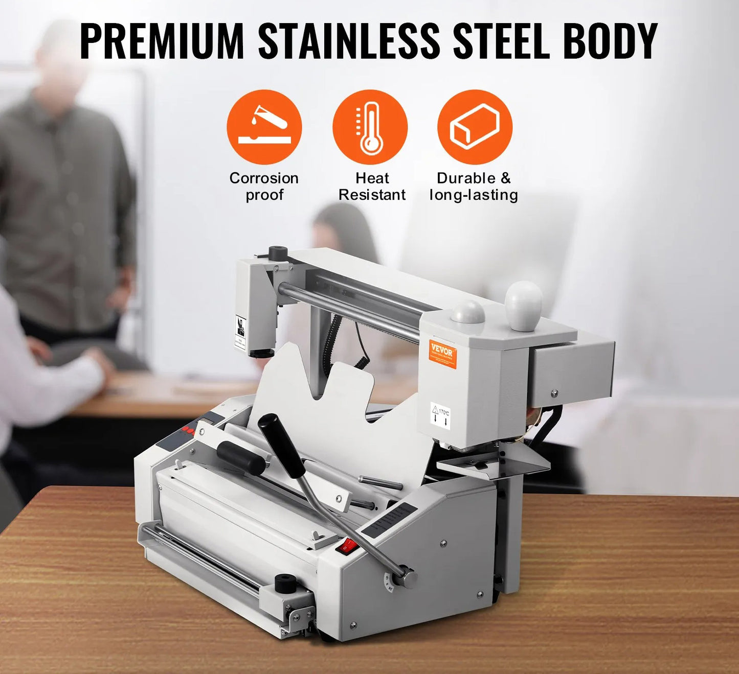 Thermal Binding Machine, 400 Sheets Capacity Hot Glue Binding Machine, Thermal Book Binder 50mm Binding Thickness A3(Short Edge)/A4/A5 Document with Milling Cutter