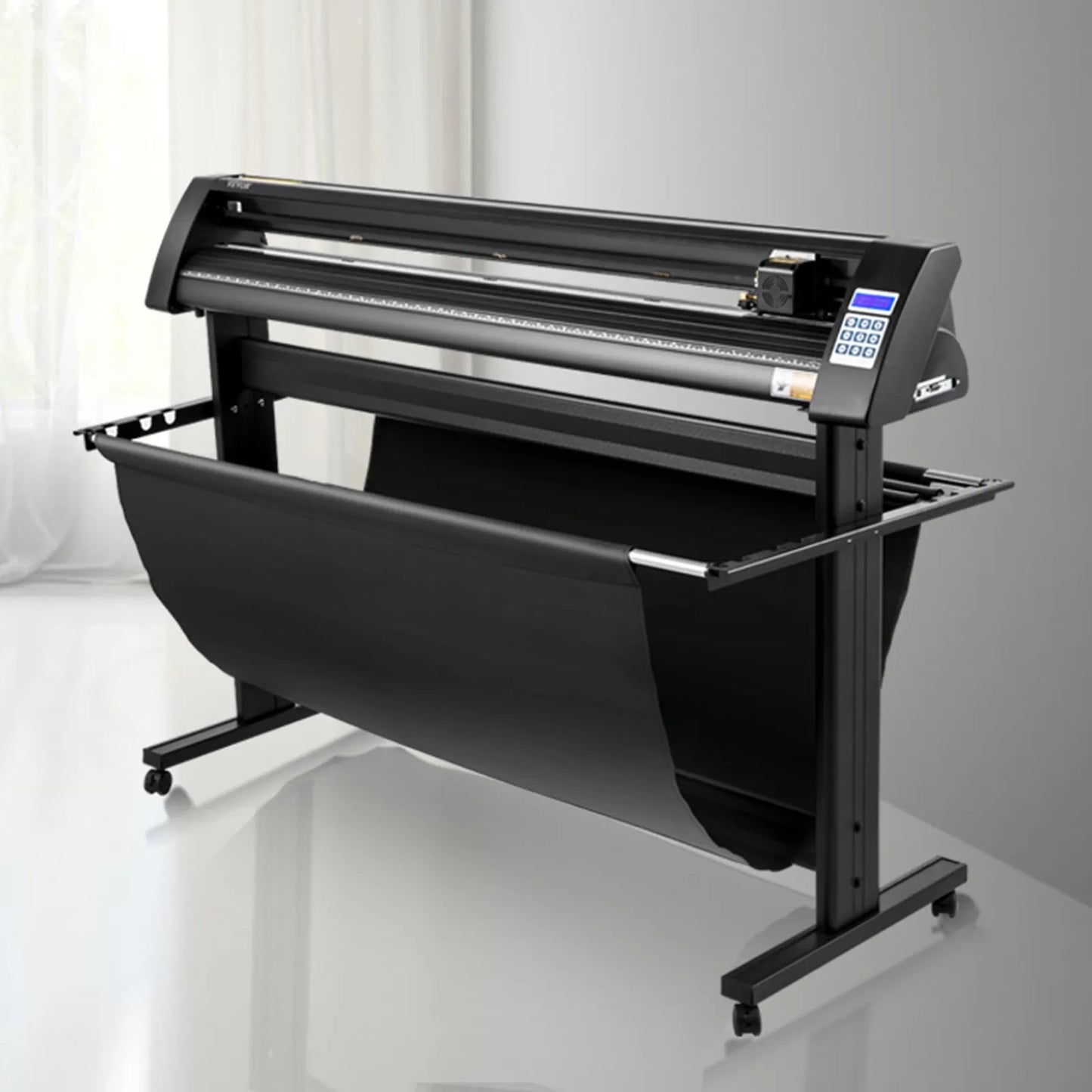 Vinyl Cutter, 1350mm Vinyl Plotter, LED Screen Plotter Cutter, Semi-Automatical Built-in Optical Eye, Compatible with SignCut Software for Mac and Windows System with Stand