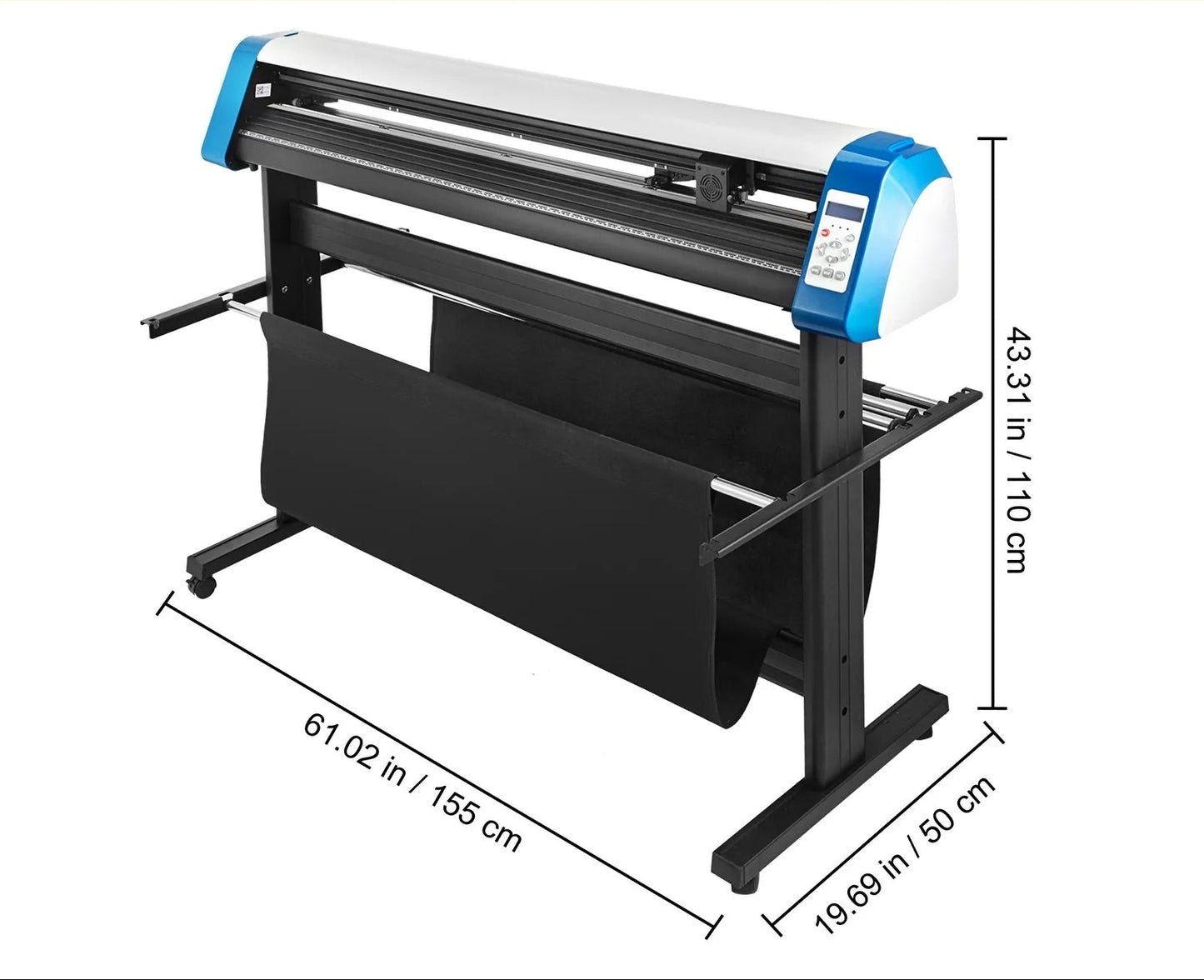 53-Inch Semi-Automatic Contour Vinyl Cutter Plotter Manual Positioning