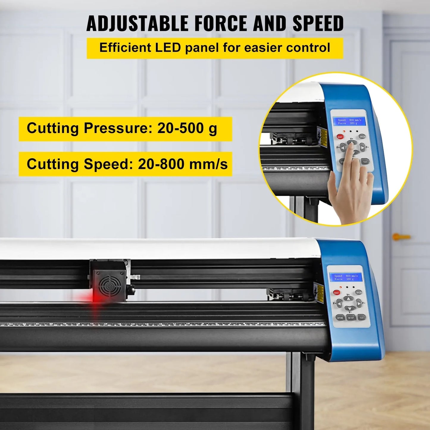 53-Inch Semi-Automatic Contour Vinyl Cutter Plotter Manual Positioning