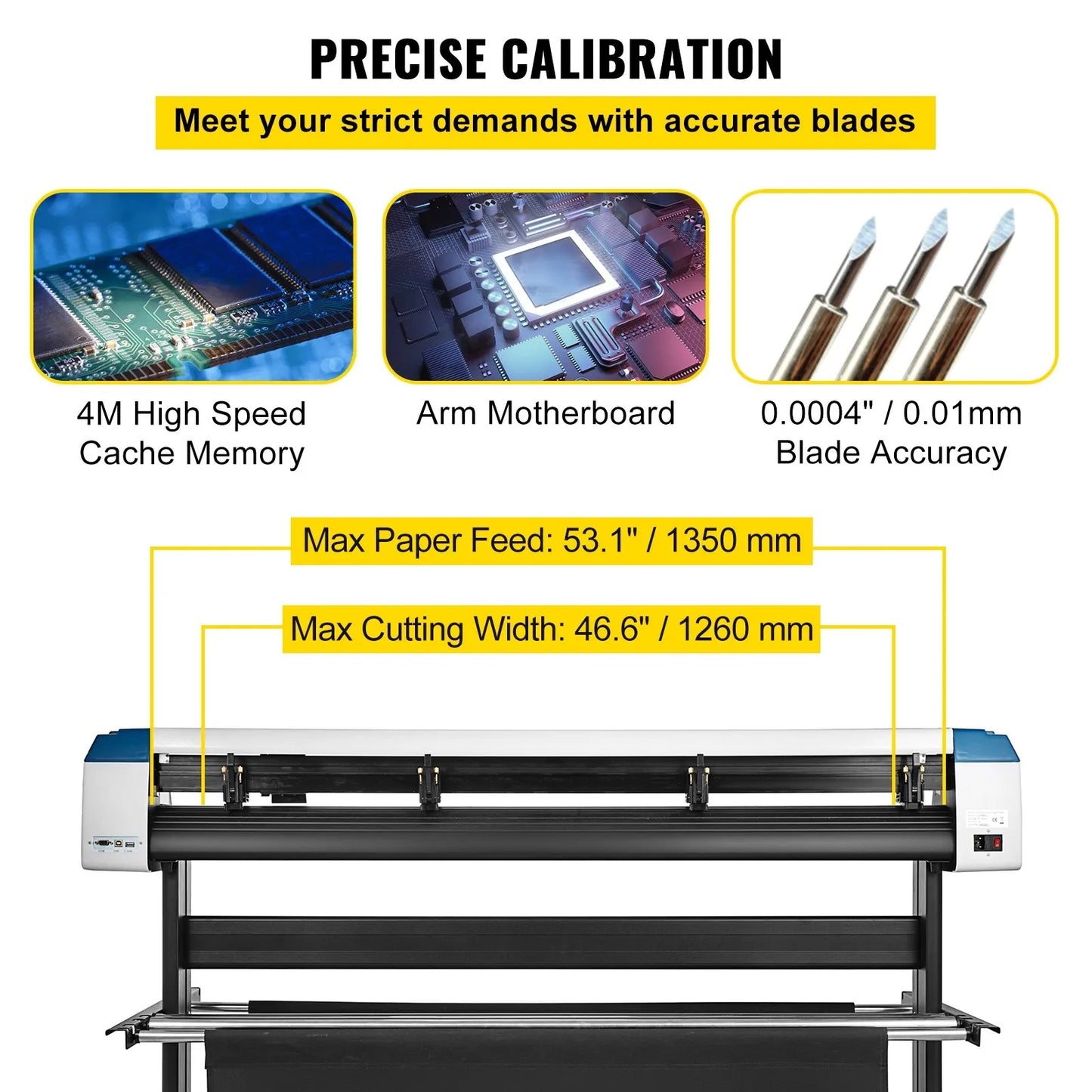 53-Inch Semi-Automatic Contour Vinyl Cutter Plotter Manual Positioning
