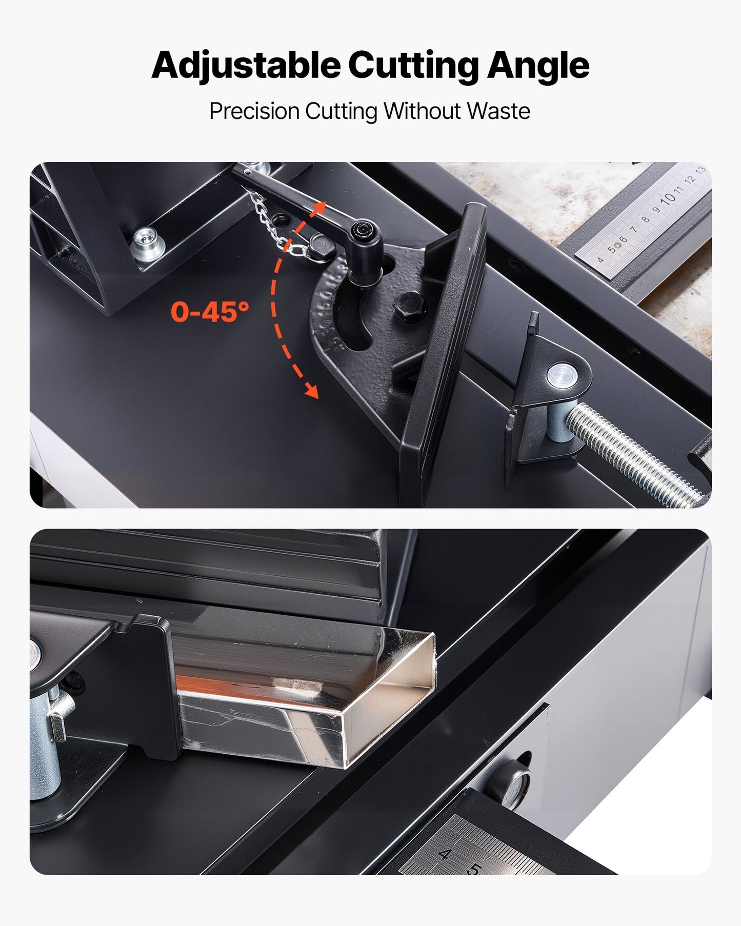 Chop Saw, 355 mm Stainless Steel Cold Cut Blade, 3500 W Powerful Brushless Motor, 750-1200 r/min Adjustable Speed, Metal Cutting Chop Saw for Metal Square and Flat Tubes, I-Shaped Steels