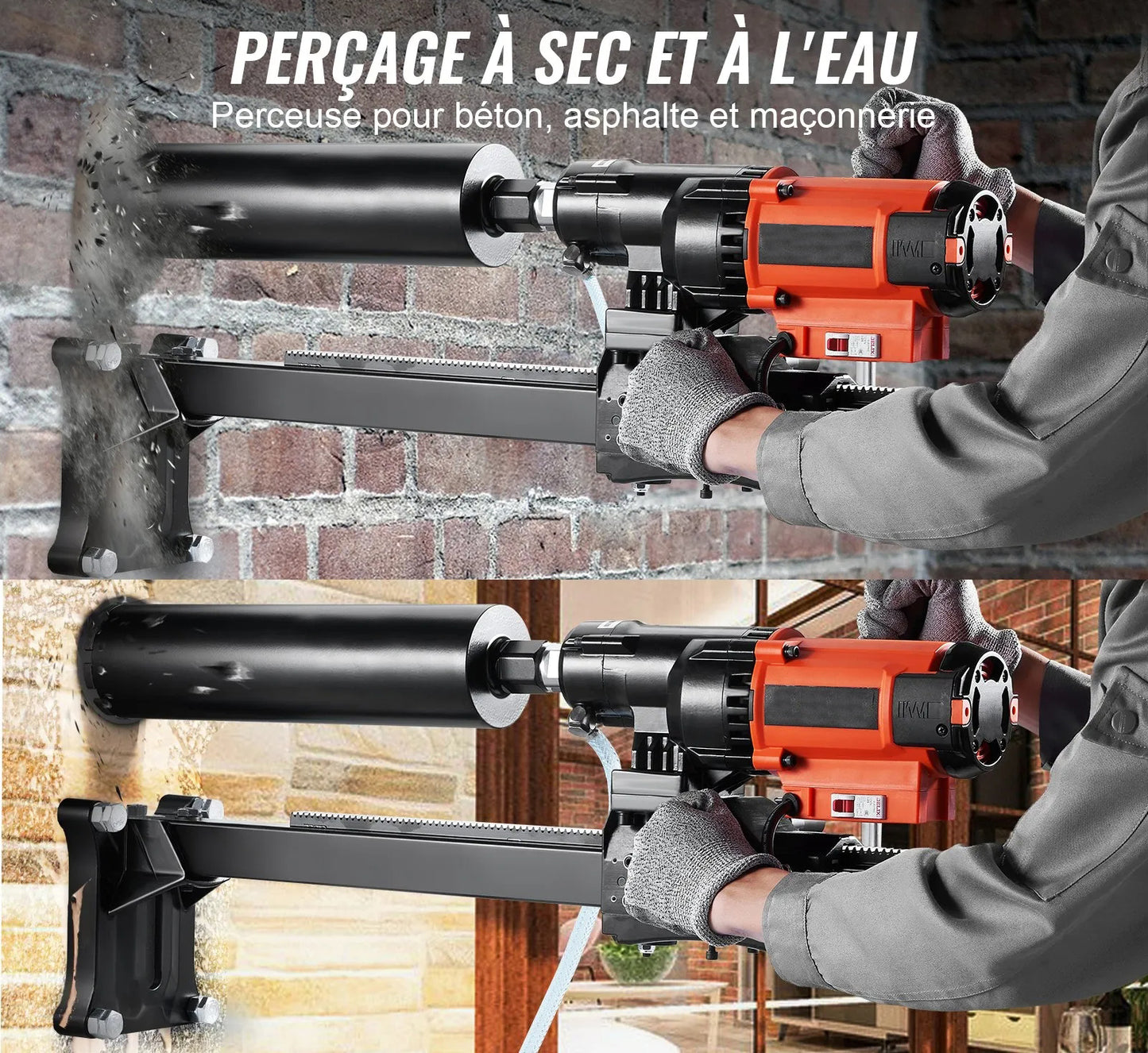 Wet&Dry Diamond Core Drill Machine Concrete Core Drill Rig 3200W 750RPM