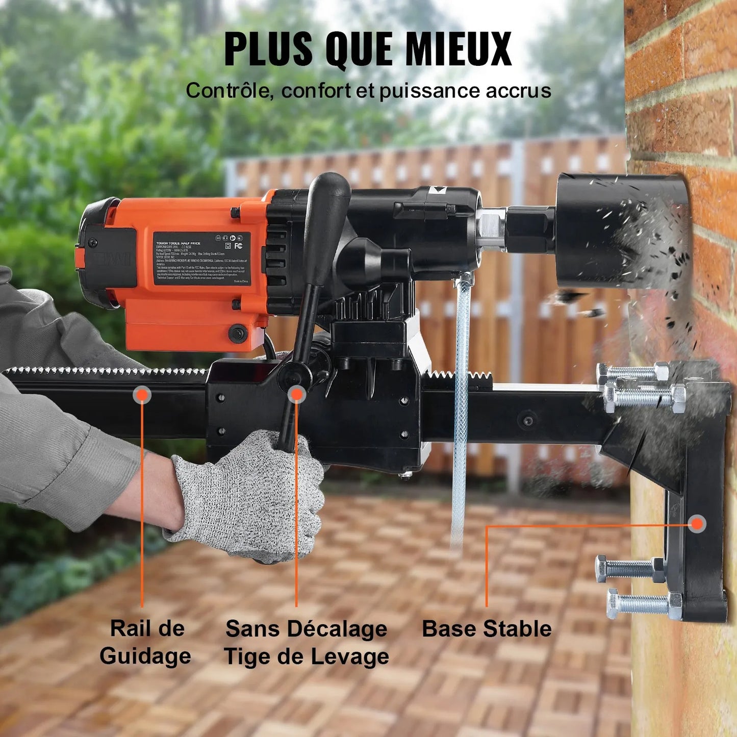 Wet&Dry Diamond Core Drill Machine Concrete Core Drill Rig 3200W 750RPM