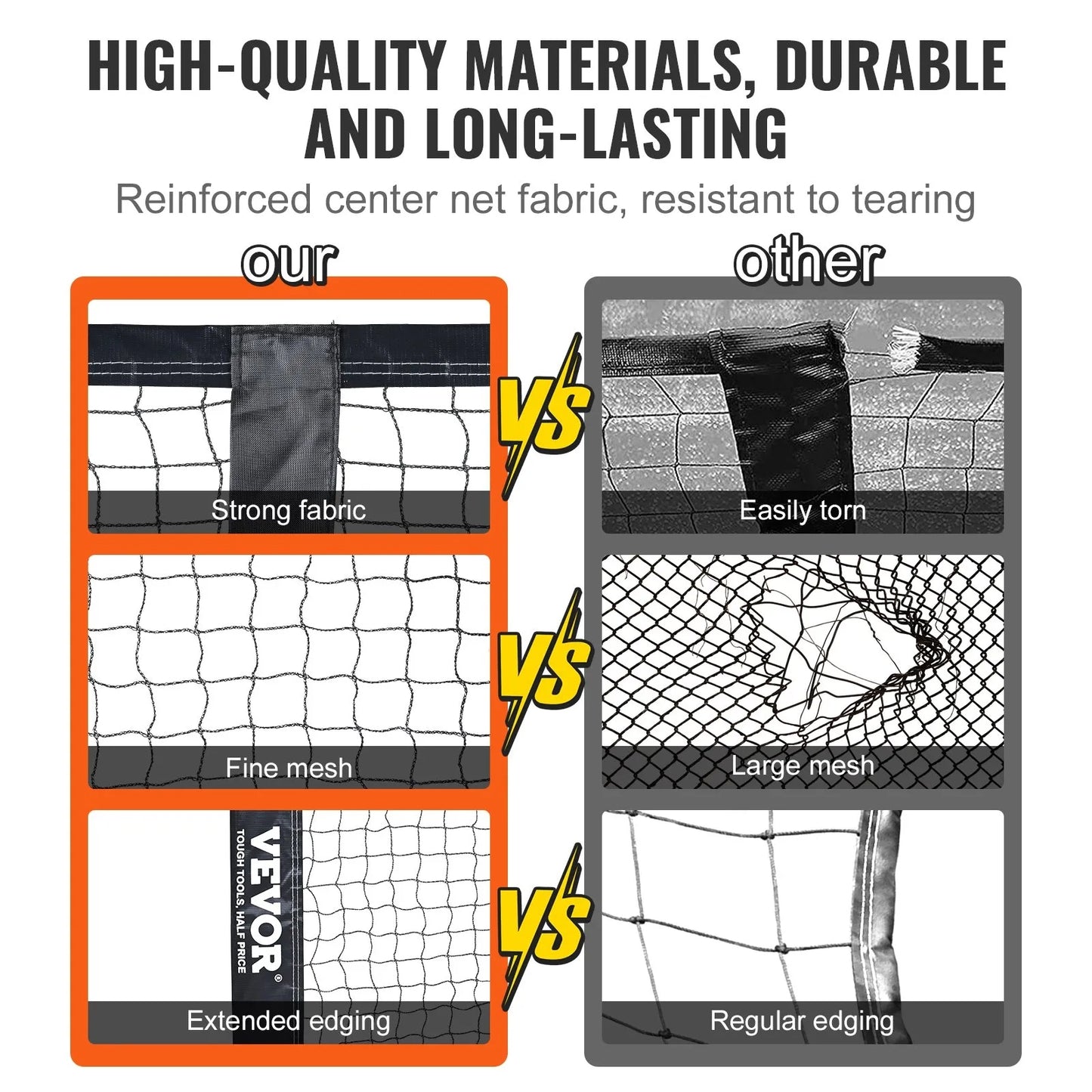 Portable Pickleball Net System, 6.7 m Regulation Size Net, Weather Resistant Steady Metal Frame & Strong PE Net, Outdoor Game Sports Net with Carrying Bag, Easy Setup, Play in Backyard Driveway