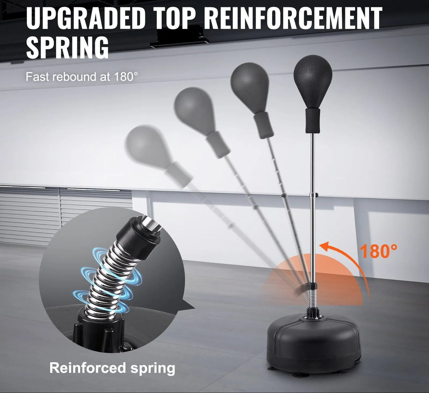 Punching Bag, Reflex Boxing Bag for Teens & Adults, Height Adjustable Free Standing Strike Bag Set with Boxing Gloves & Stand, Speed Bag for Training, Boxing Equipment, Stress Relief & Fitness