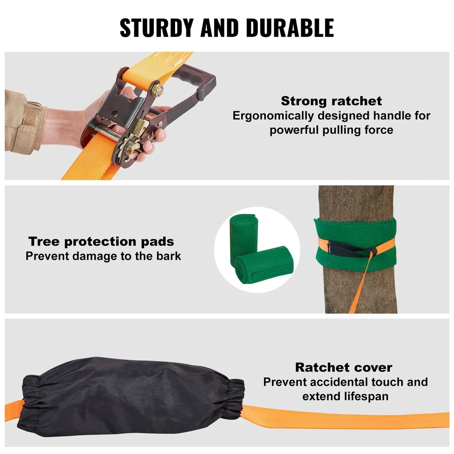 Slackline Kit with Training Line, 18.29 m Backyard Slack Line Equipment, Easy Setup Tight Rope for Kids Adults, Complete Slackline Set with Tree Protectors, Arm Trainer, Carry Bag, and Instruction