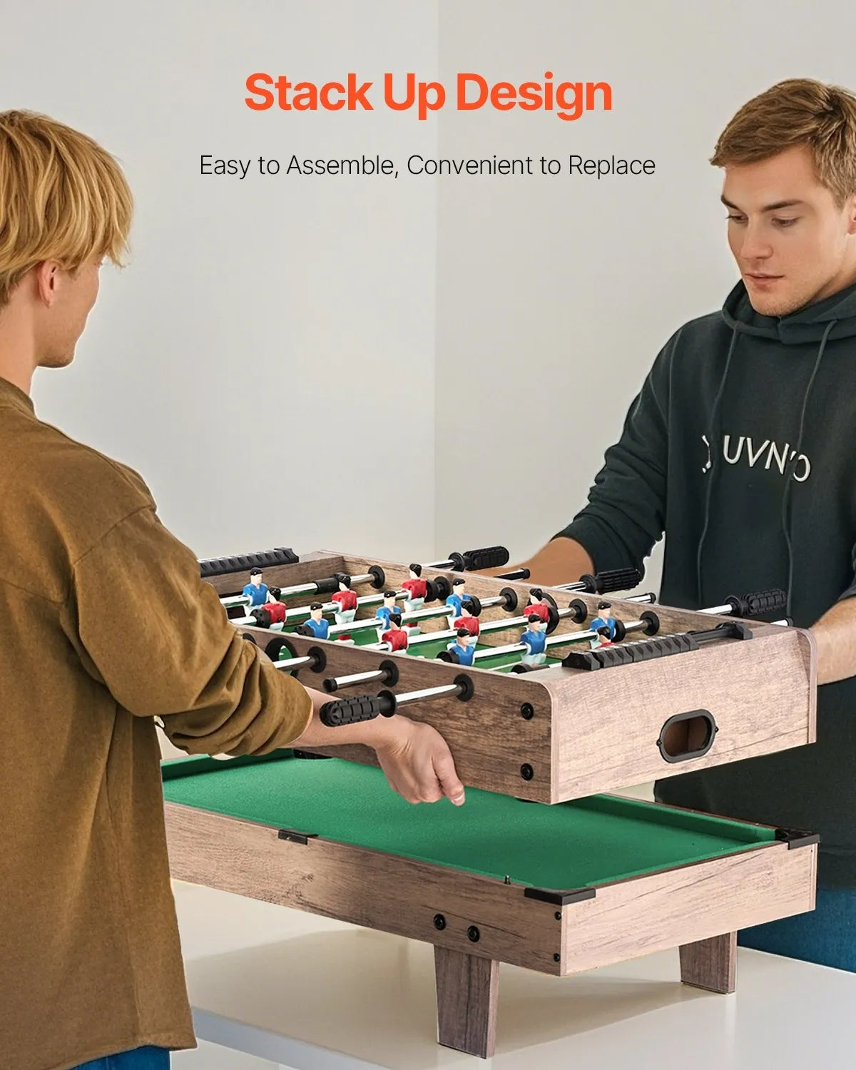 4-in-1 Combo Game Table Set, 32" Air Hockey Table, Multi Combination Table with Pool Billiard, Hockey, Foosball, Ping Pong, Pushers & Pucks, Sports Arcade Table for Kids Family Game Room Office