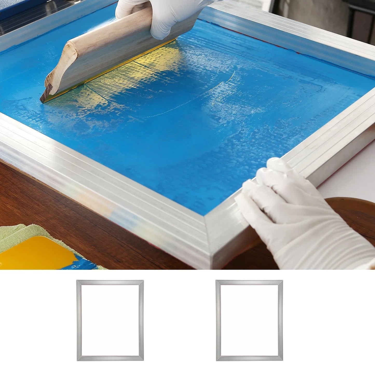 Screen Printing Kit, 2 Pieces Aluminum Silk Screen Printing Frames, 20x24inch Silk Screen Printing Frame with 160 Count Mesh, High Tension Nylon Mesh and Sealing Tape for T-shirts DIY Printing