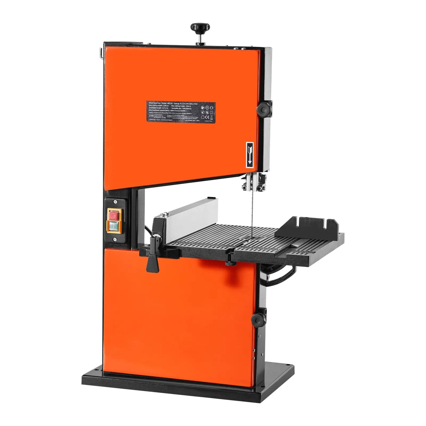 Band Saw, 229 mm, Woodworking Benchtop Bandsaw with 373W 1/2 HP Motor, 90 mm Max Cutting Height, 300 x 300 mm Cast Aluminum Table, 0-45° Tilting Range, with Miter Gauge, Fence, for Woodworking