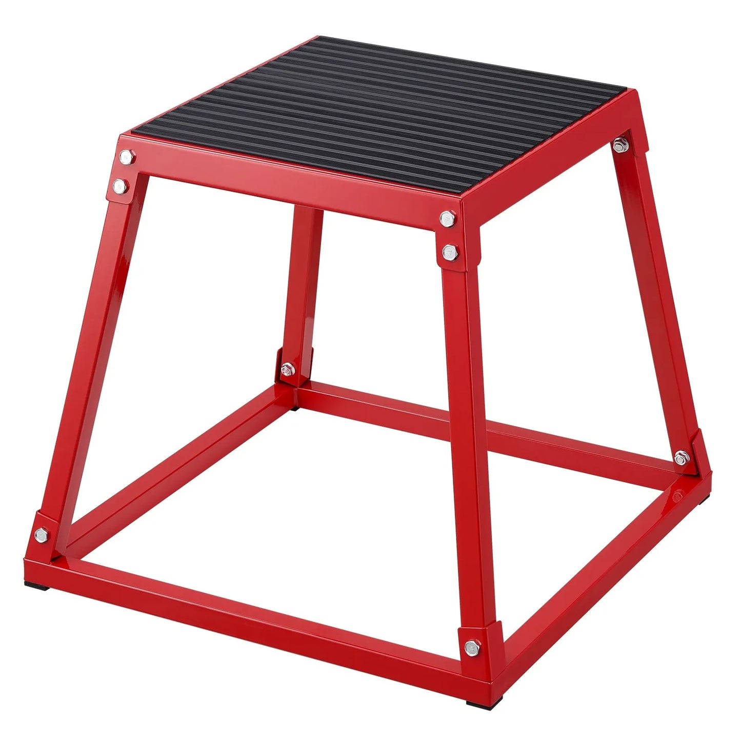 Plyometric Jump Box, 18 Inch Plyo Box, Steel Plyometric Platform and Jumping Agility Box, Anti-Slip Fitness Exercise Step Up Box for Home Gym Training, Conditioning Strength Training, Red