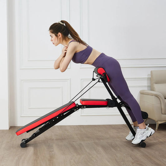 Multi-Functional Weight Bench for Full Body Workout, Roman Chair Hyperextension Bench, 770 lbs Adjustable & Foldable Equipment for Back Arm Core Ab Workout, Sit Up Exercise Machine for Home Gym