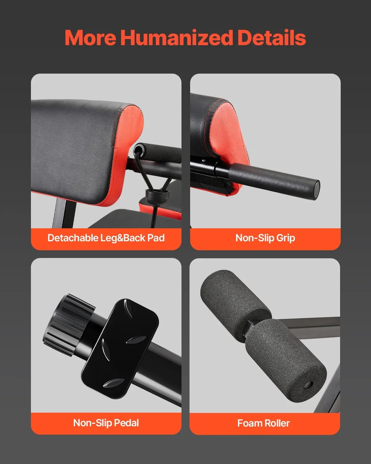 Multi-Functional Weight Bench for Full Body Workout, Roman Chair Hyperextension Bench, 770 lbs Adjustable & Foldable Equipment for Back Arm Core Ab Workout, Sit Up Exercise Machine for Home Gym