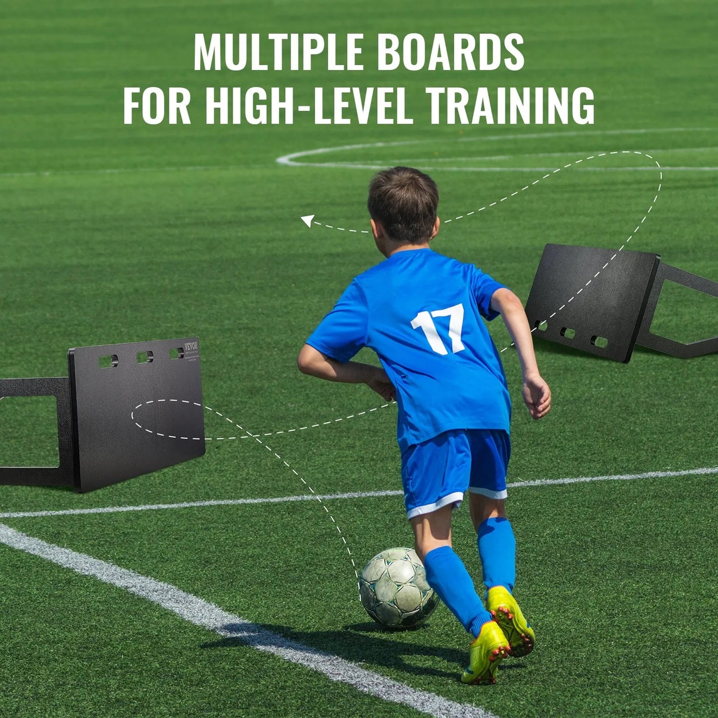Soccer Rebounder Board, 101.6 x 40.6 cm Portable Soccer Wall with 2 Angles Rebound, Foldable HDPE Kickback Rebound Board, Soccer Training Equipment for Kids and Adults, Passing & Shooting Practice